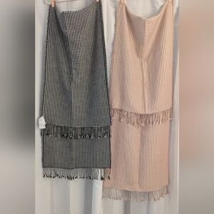 Abercrombie & Fitch Houndstooth Scarf Bundle Black and Beige